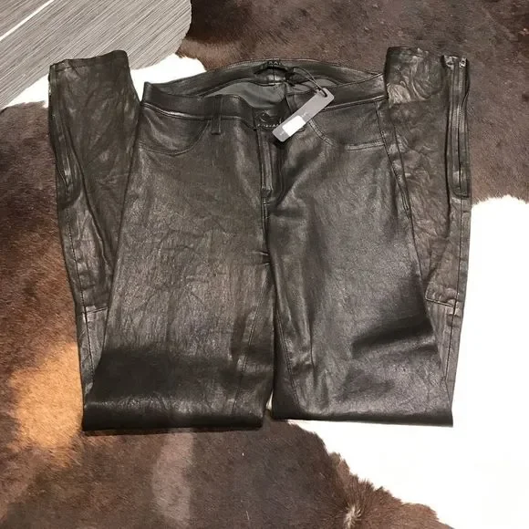 J Brand L8001 Stretch Leather Pant 27 NEW Mid Rise - Picture 5 of 12